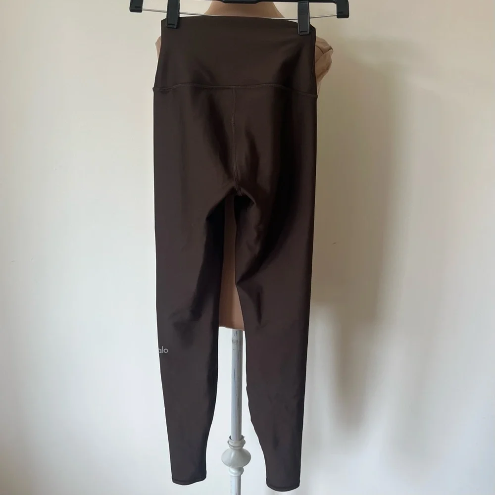 ALO Airlift Winter Warm High-Waist Legging Athletic Work-Out Brown Leggings XXS